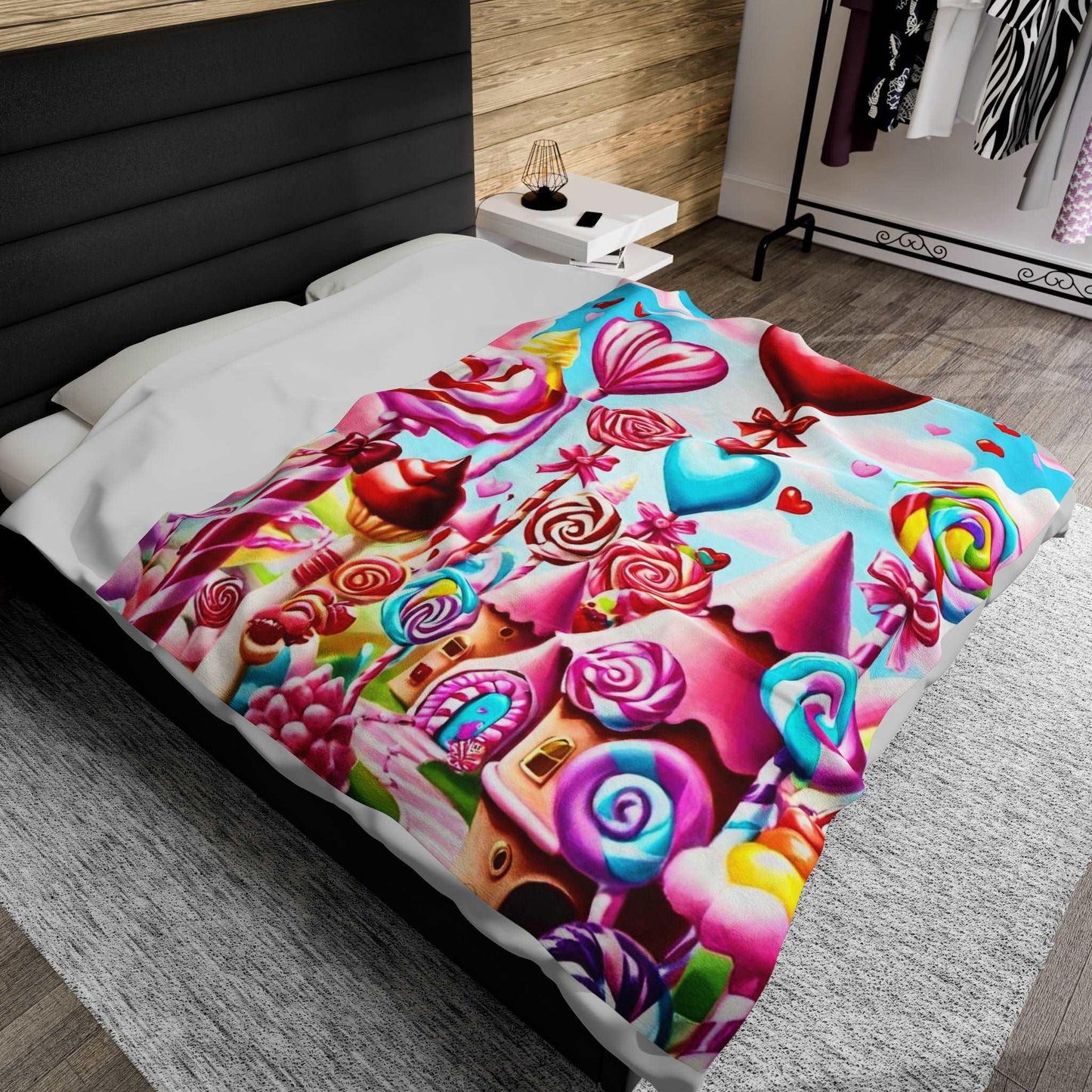 EYNA Emporium - "Candy Town" Velveteen Plush Blanket