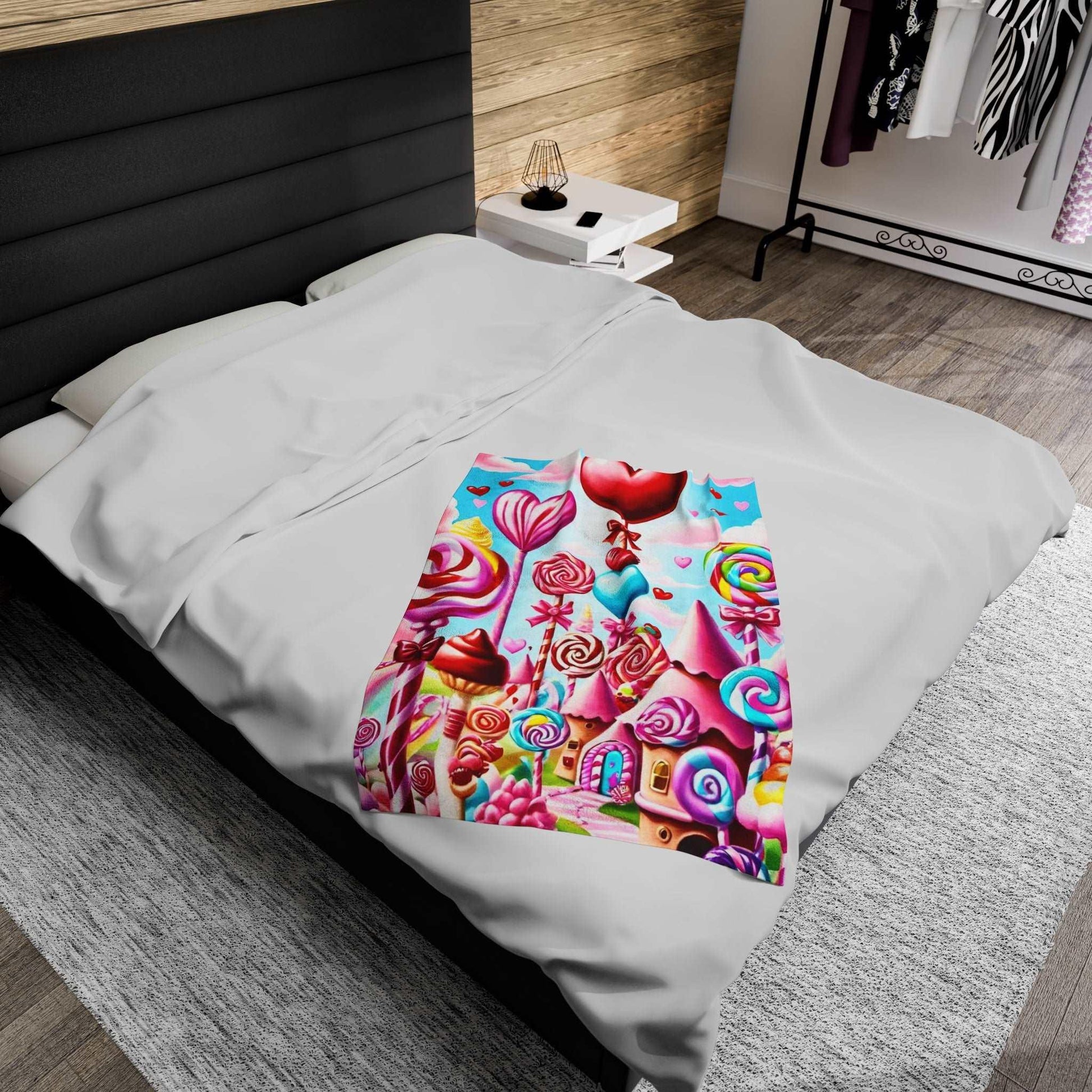 EYNA Emporium - "Candy Town" Velveteen Plush Blanket