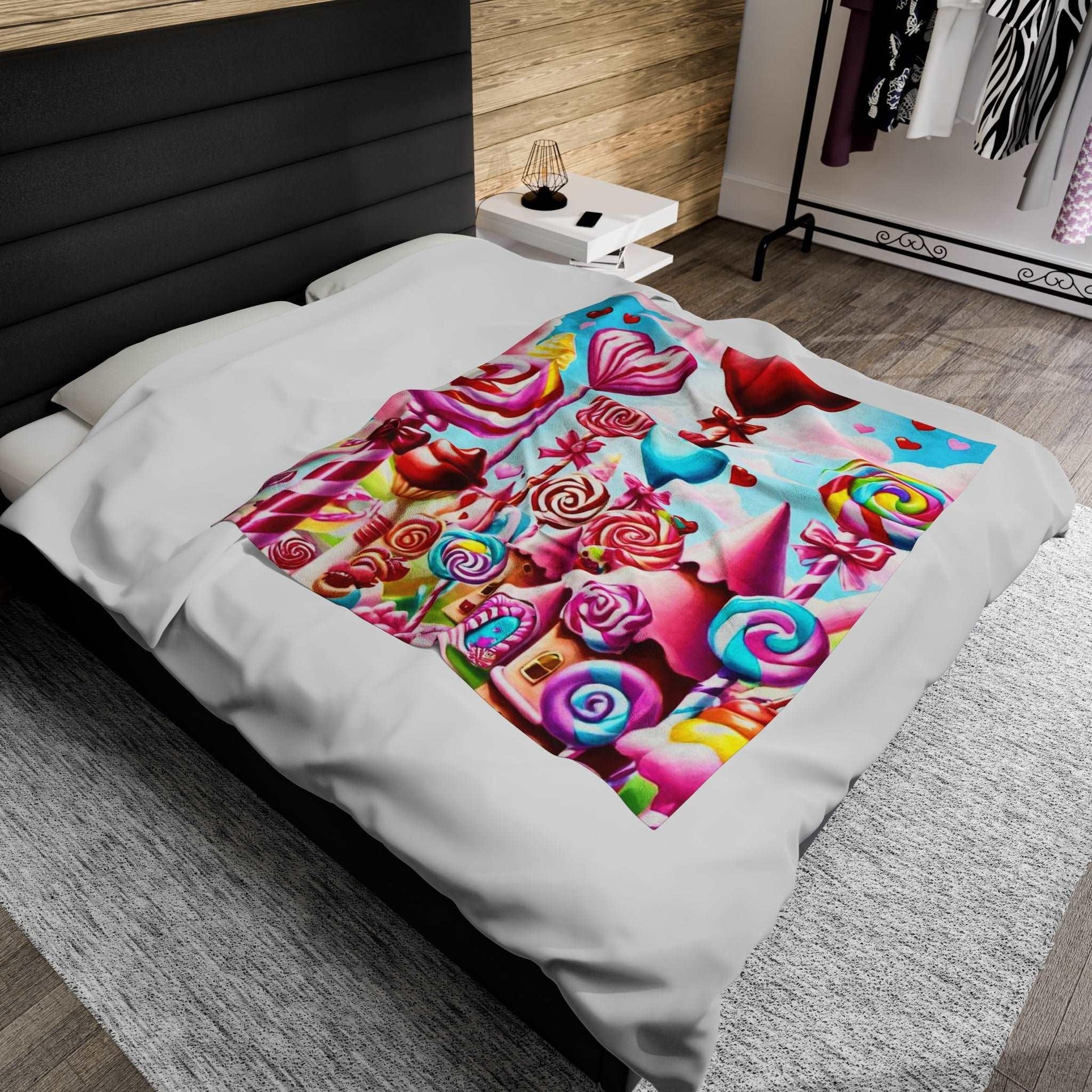 EYNA Emporium - "Candy Town" Velveteen Plush Blanket