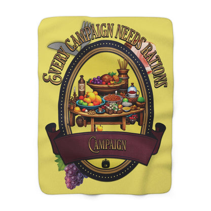 EYNA Emporium - "Every Campaign Needs Rations" Sherpa Fleece Blanket - Campaign