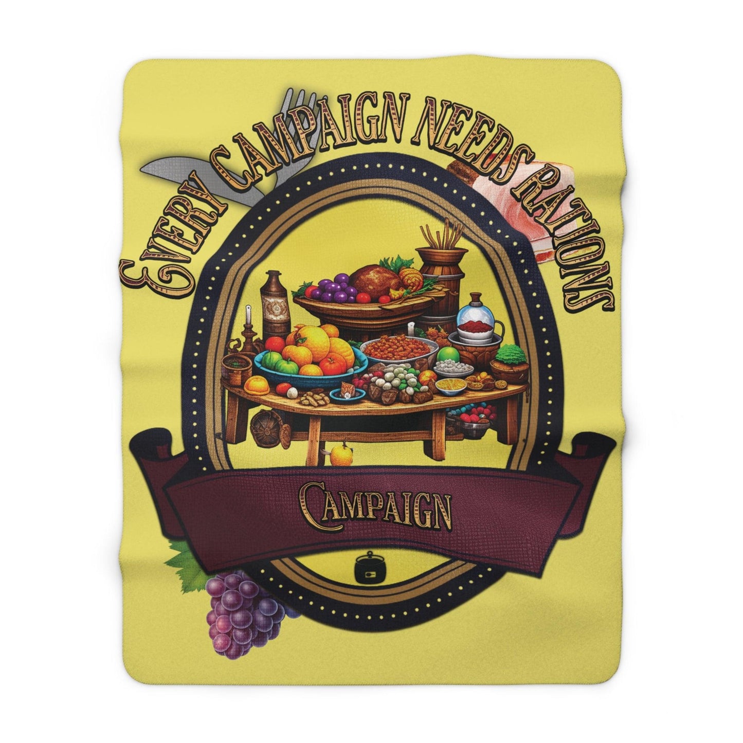 EYNA Emporium - "Every Campaign Needs Rations" Sherpa Fleece Blanket - Campaign