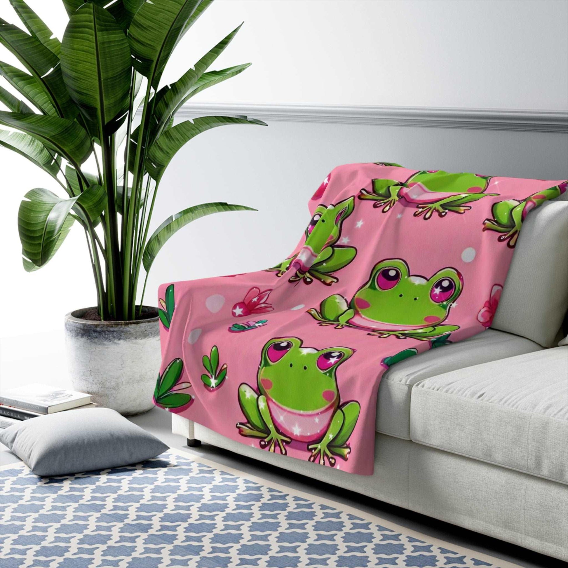 EYNA Emporium - "Frog Love" Sherpa Fleece Blanket