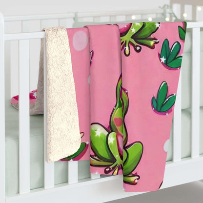 EYNA Emporium - "Frog Love" Sherpa Fleece Blanket