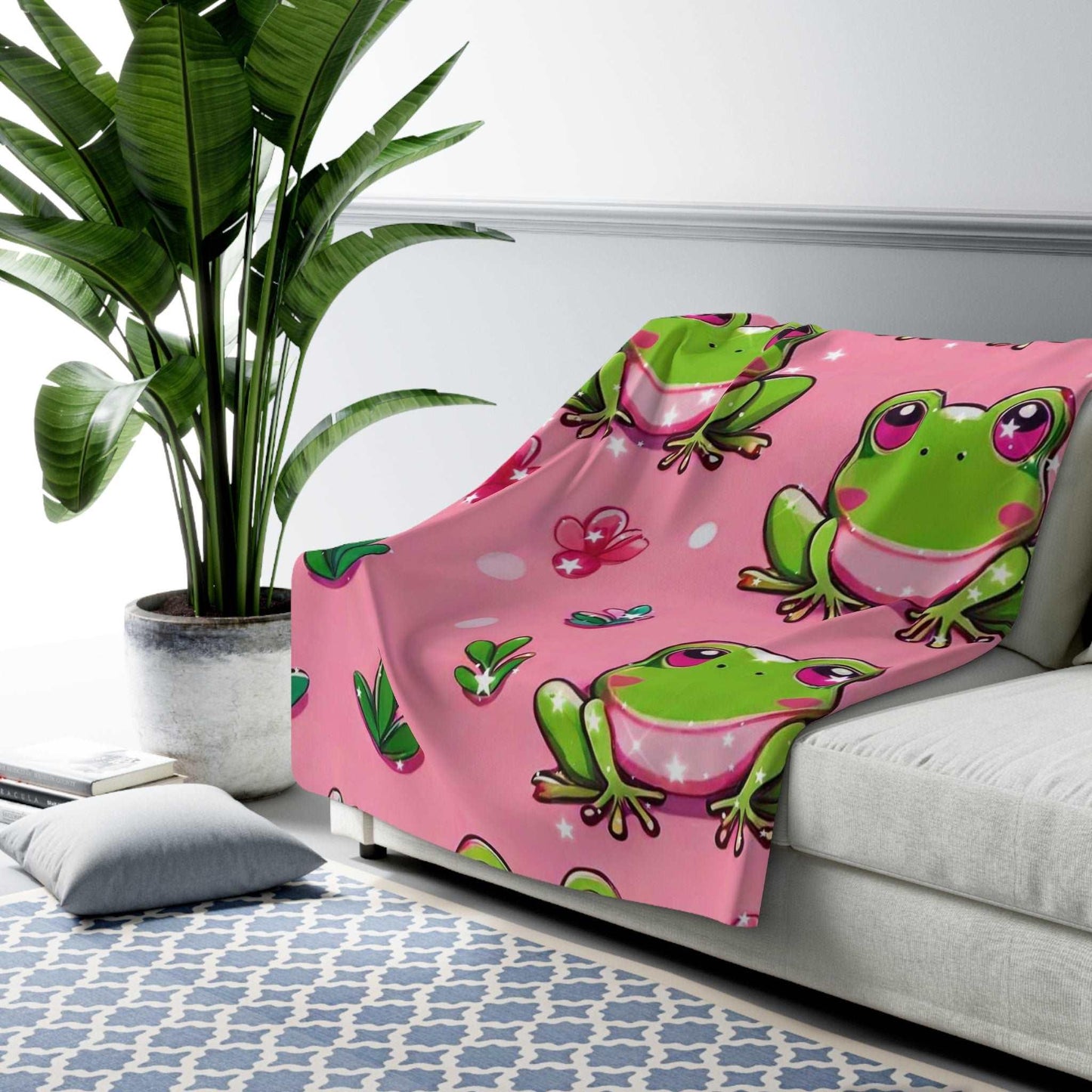 EYNA Emporium - "Frog Love" Sherpa Fleece Blanket