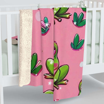 EYNA Emporium - "Frog Love" Sherpa Fleece Blanket