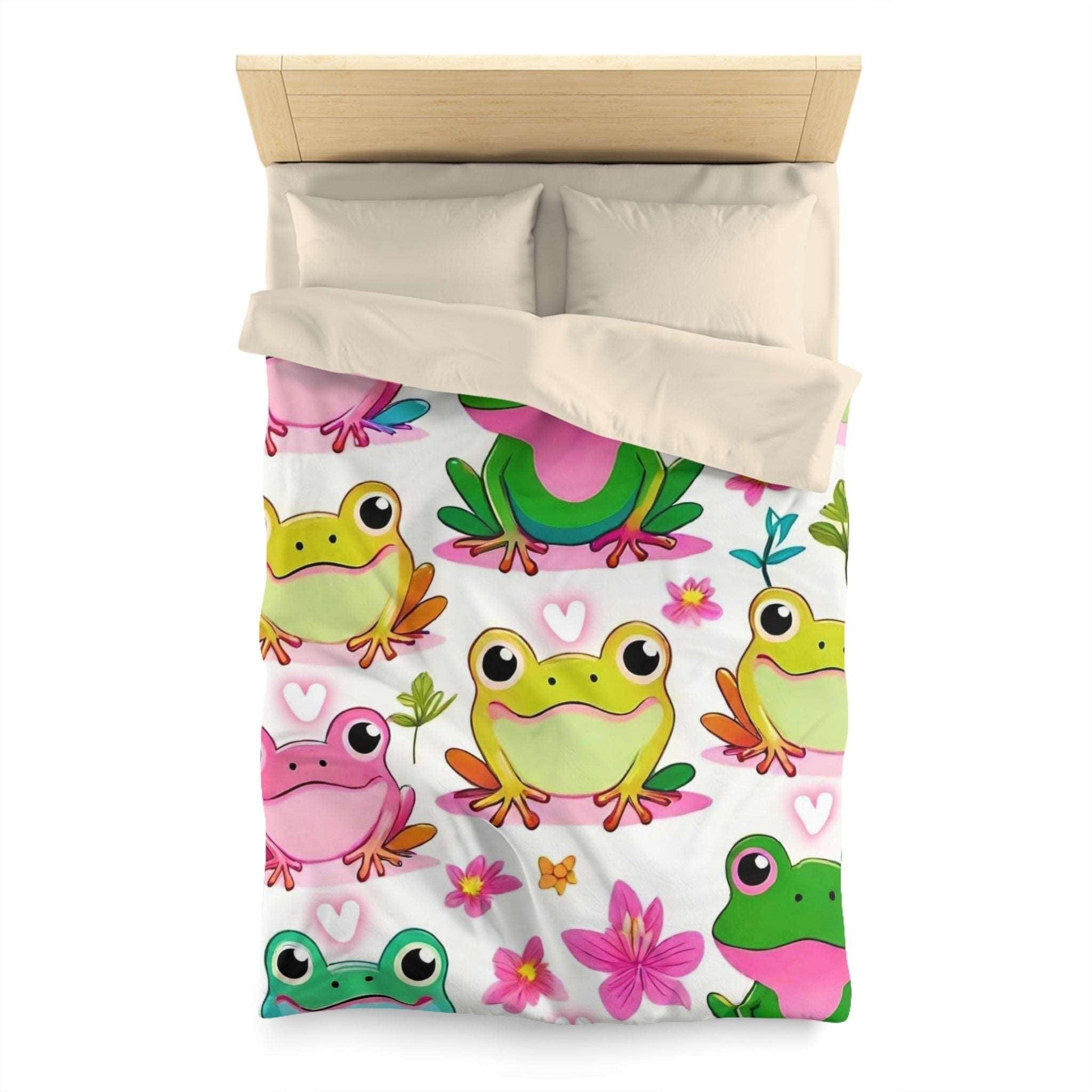 EYNA Emporium - "Froggy Valentine's" Microfiber Duvet Cover