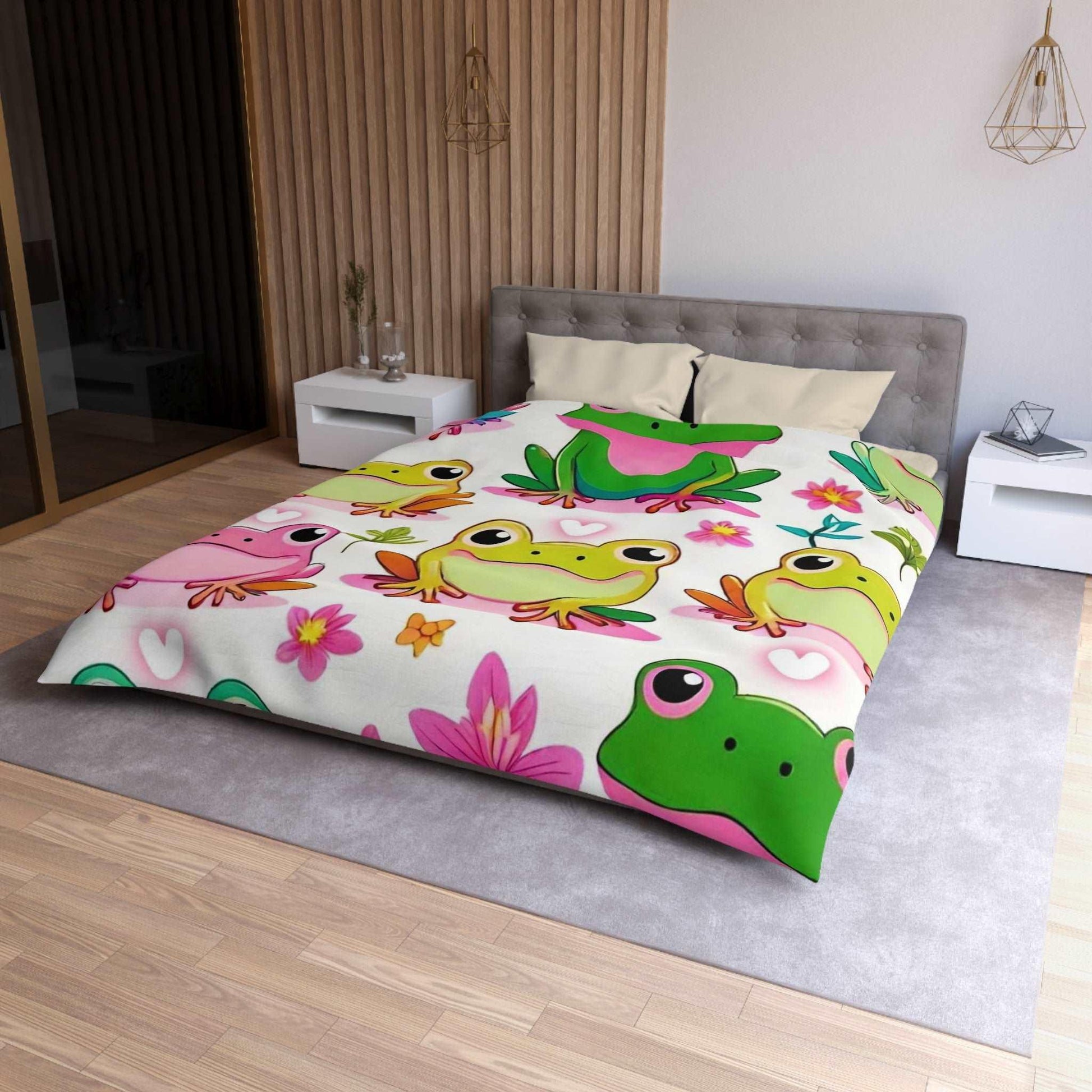 EYNA Emporium - "Froggy Valentine's" Microfiber Duvet Cover