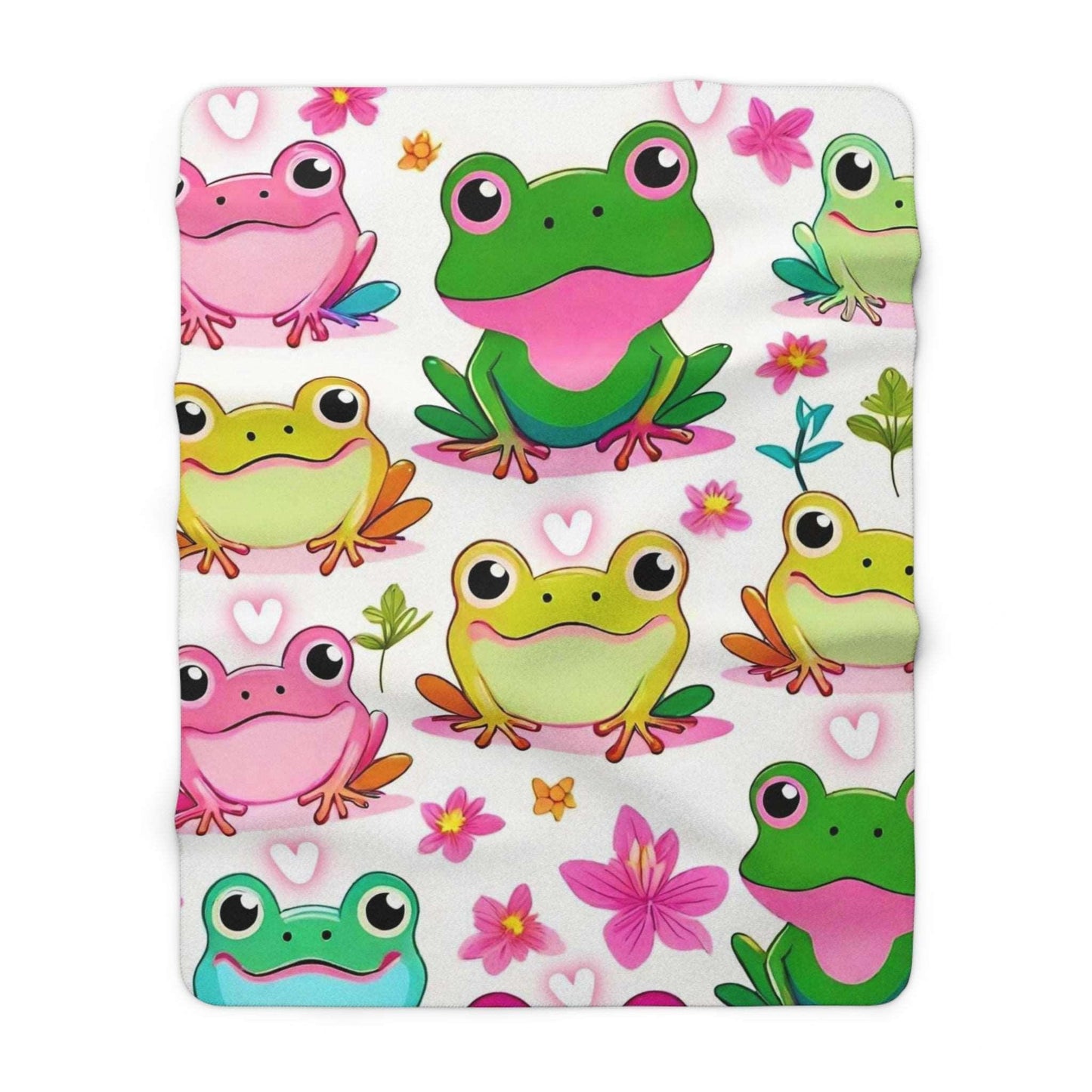 EYNA Emporium - "Froggy Valentine's" Sherpa Fleece Blanket