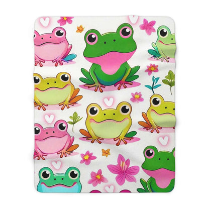 EYNA Emporium - "Froggy Valentine's" Sherpa Fleece Blanket