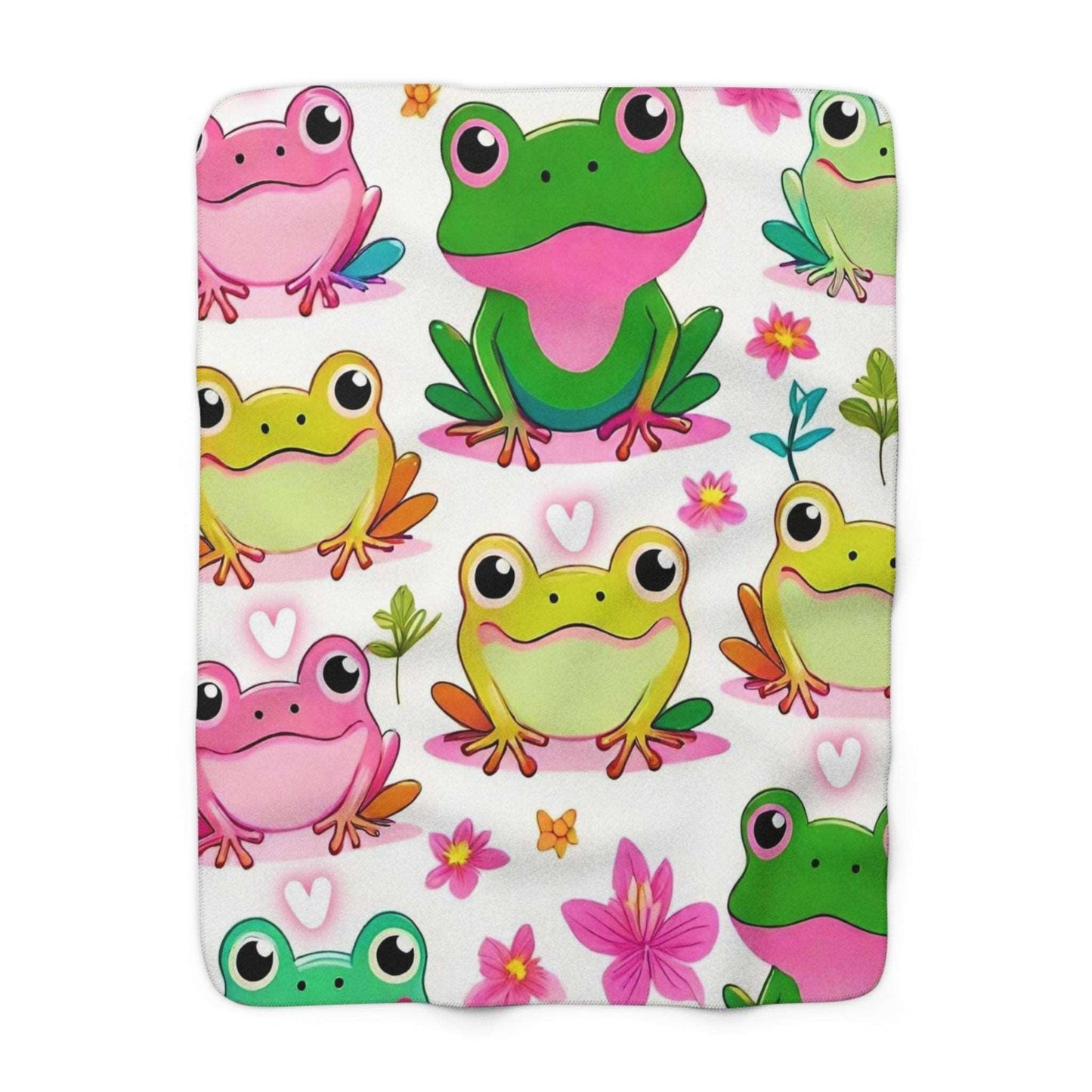 EYNA Emporium - "Froggy Valentine's" Sherpa Fleece Blanket