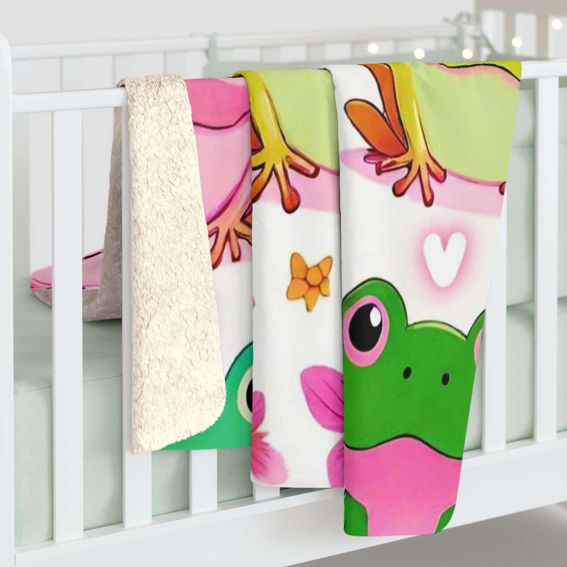 EYNA Emporium - "Froggy Valentine's" Sherpa Fleece Blanket