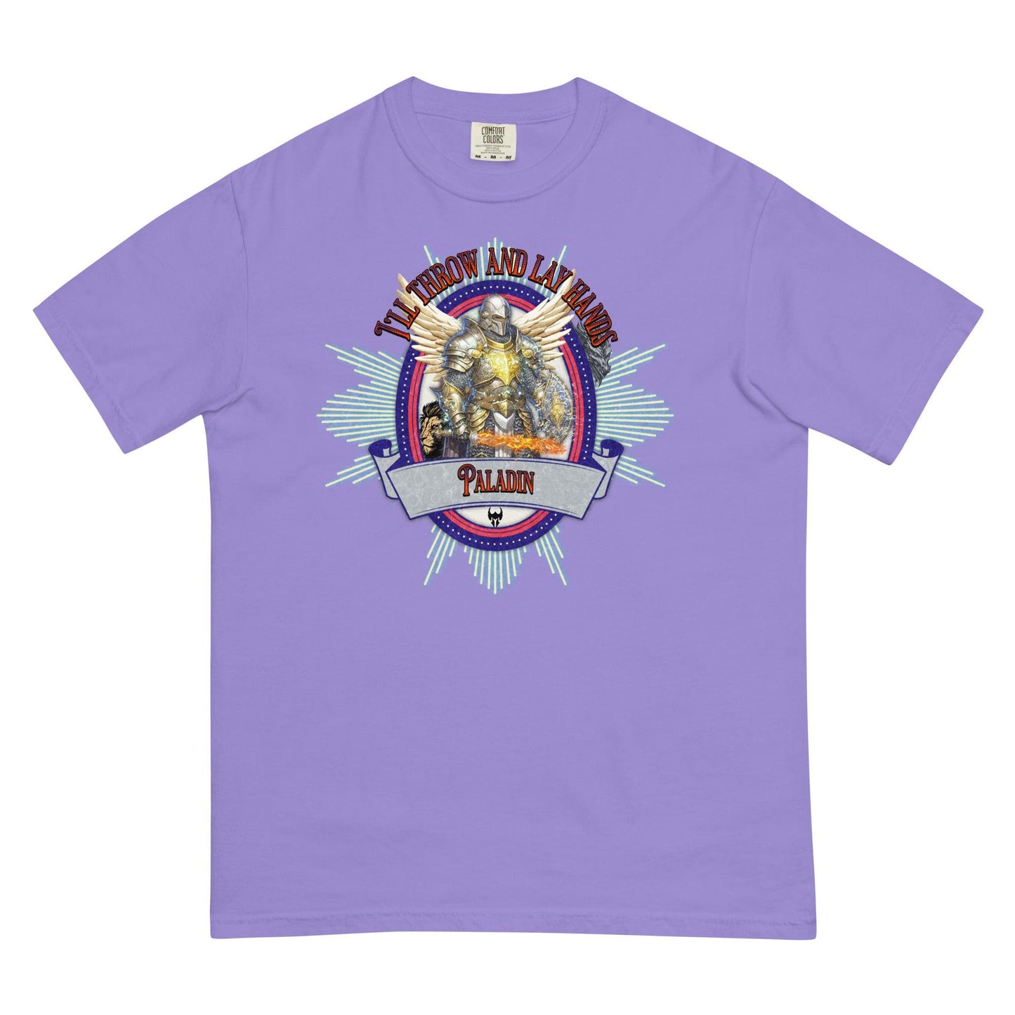 EYNA Emporium - "I'll Throw and Lay Hands" Paladin Unisex Heavyweight T-Shirt