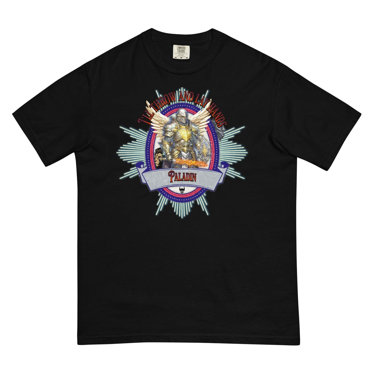 EYNA Emporium - "I'll Throw and Lay Hands" Paladin Unisex Heavyweight T-Shirt