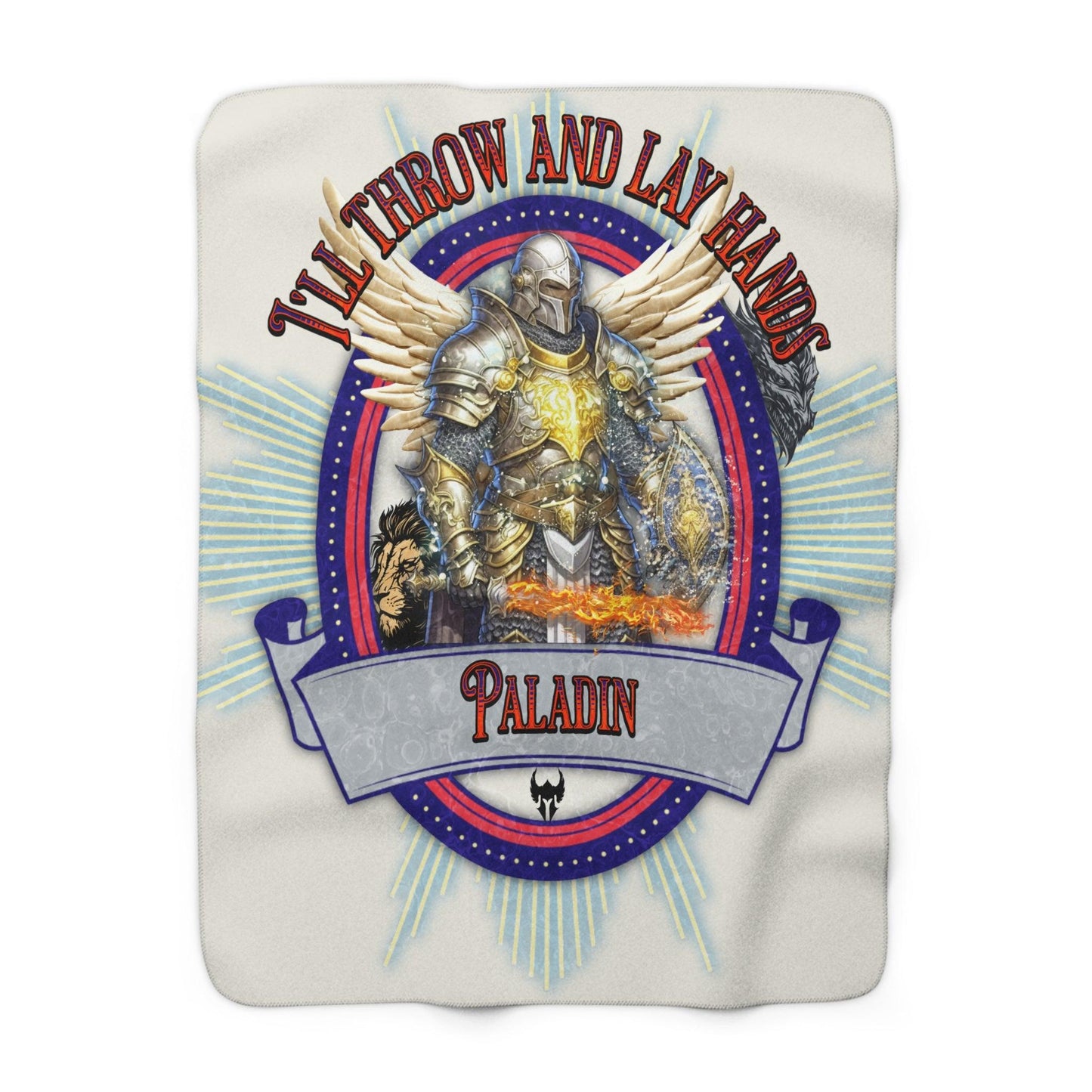 EYNA Emporium - "I'll Throw and Lay Hands" Sherpa Fleece Blanket - Paladin