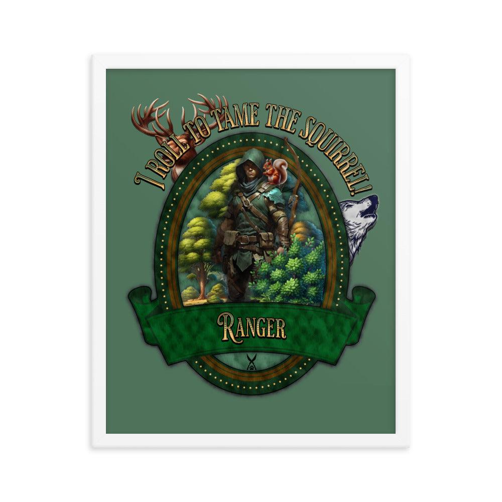 EYNA Emporium - 'I Roll to Tame the Squirrel" Ayous Wood Framed Poster - Ranger