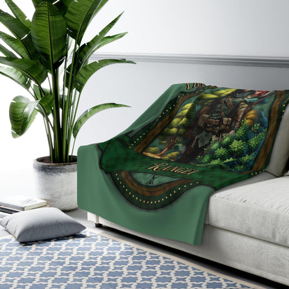 EYNA Emporium - "I Roll to Tame the Squirrel" Sherpa Fleece Blanket - Ranger