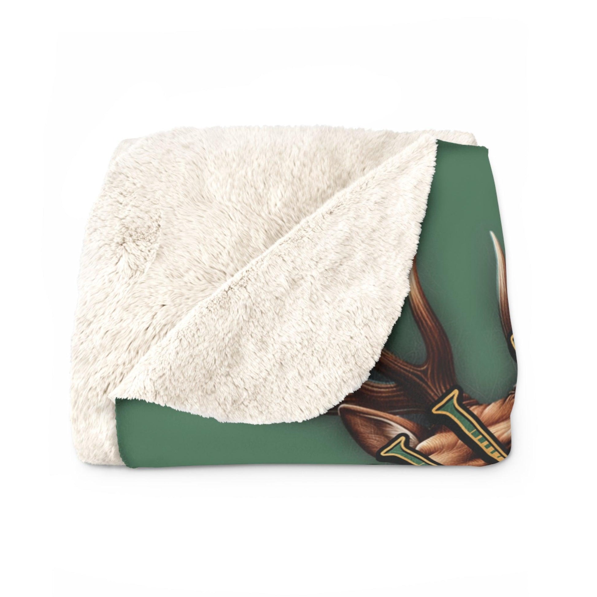 EYNA Emporium - "I Roll to Tame the Squirrel" Sherpa Fleece Blanket - Ranger