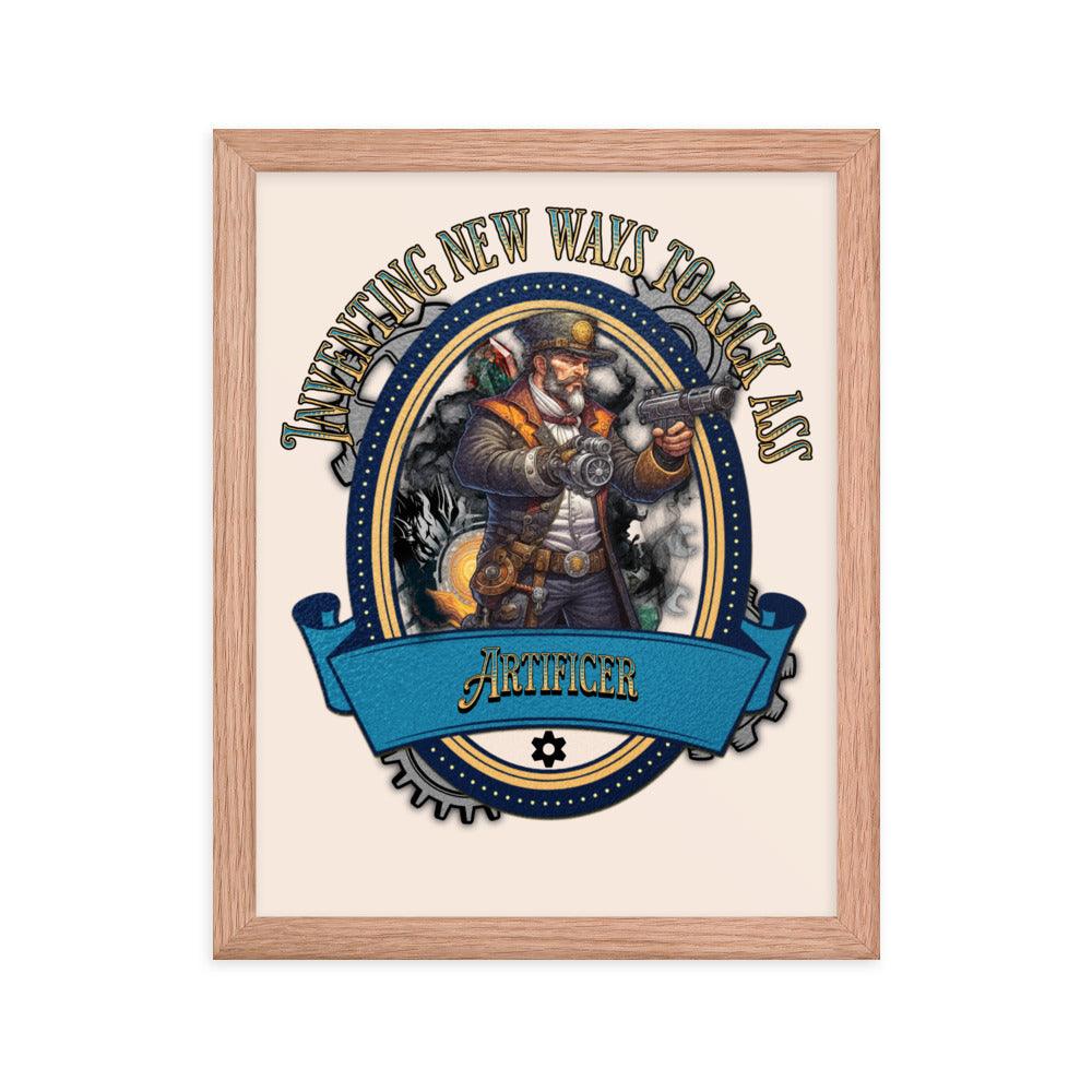 EYNA Emporium - "Inventing New Ways to Kick Ass" Ayous Wood Framed Poster - Artificer