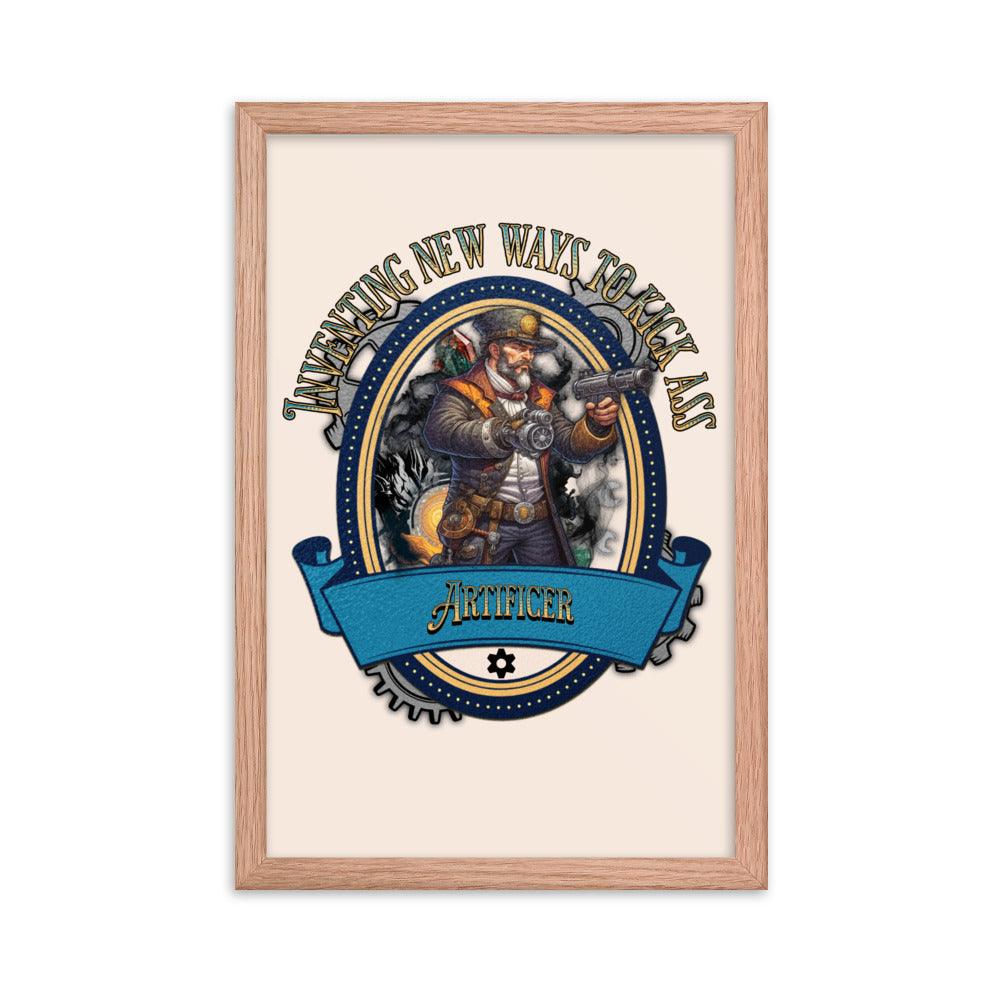 EYNA Emporium - "Inventing New Ways to Kick Ass" Ayous Wood Framed Poster - Artificer