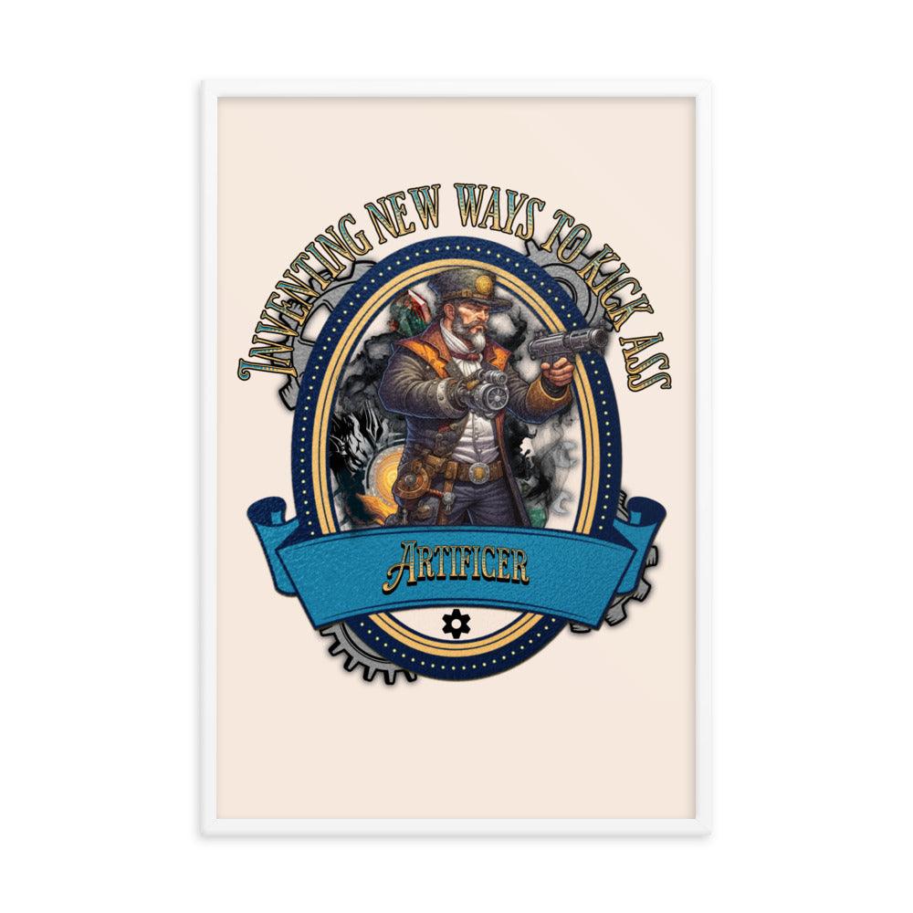 EYNA Emporium - "Inventing New Ways to Kick Ass" Ayous Wood Framed Poster - Artificer