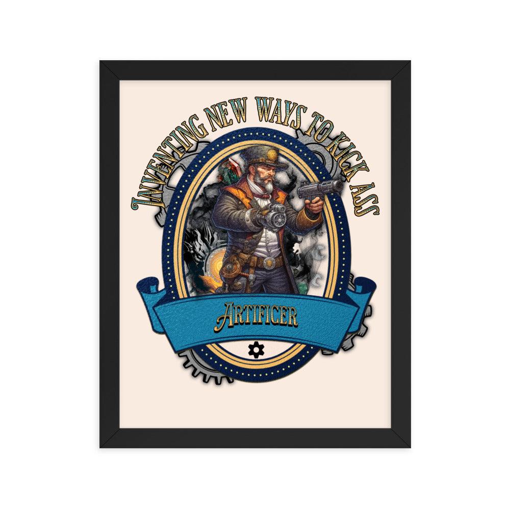 EYNA Emporium - "Inventing New Ways to Kick Ass" Ayous Wood Framed Poster - Artificer