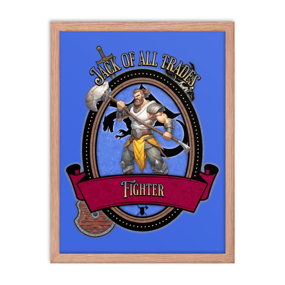 EYNA Emporium - "Jack of All Trades" Ayous Wood Framed Poster - Fighter