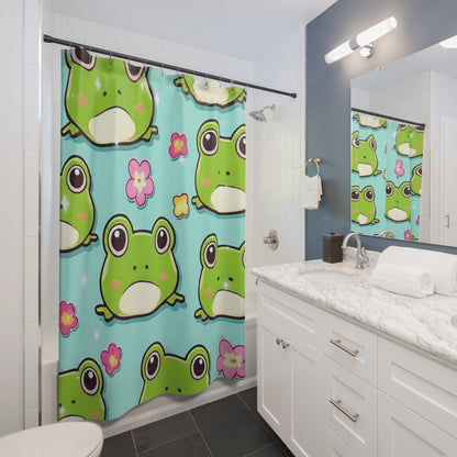 EYNA Emporium - "Kawaii Love Frog" Shower Curtains