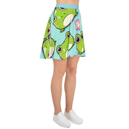 EYNA Emporium - "Kawaii Love Frog" Skater Skirt - Flared Cut