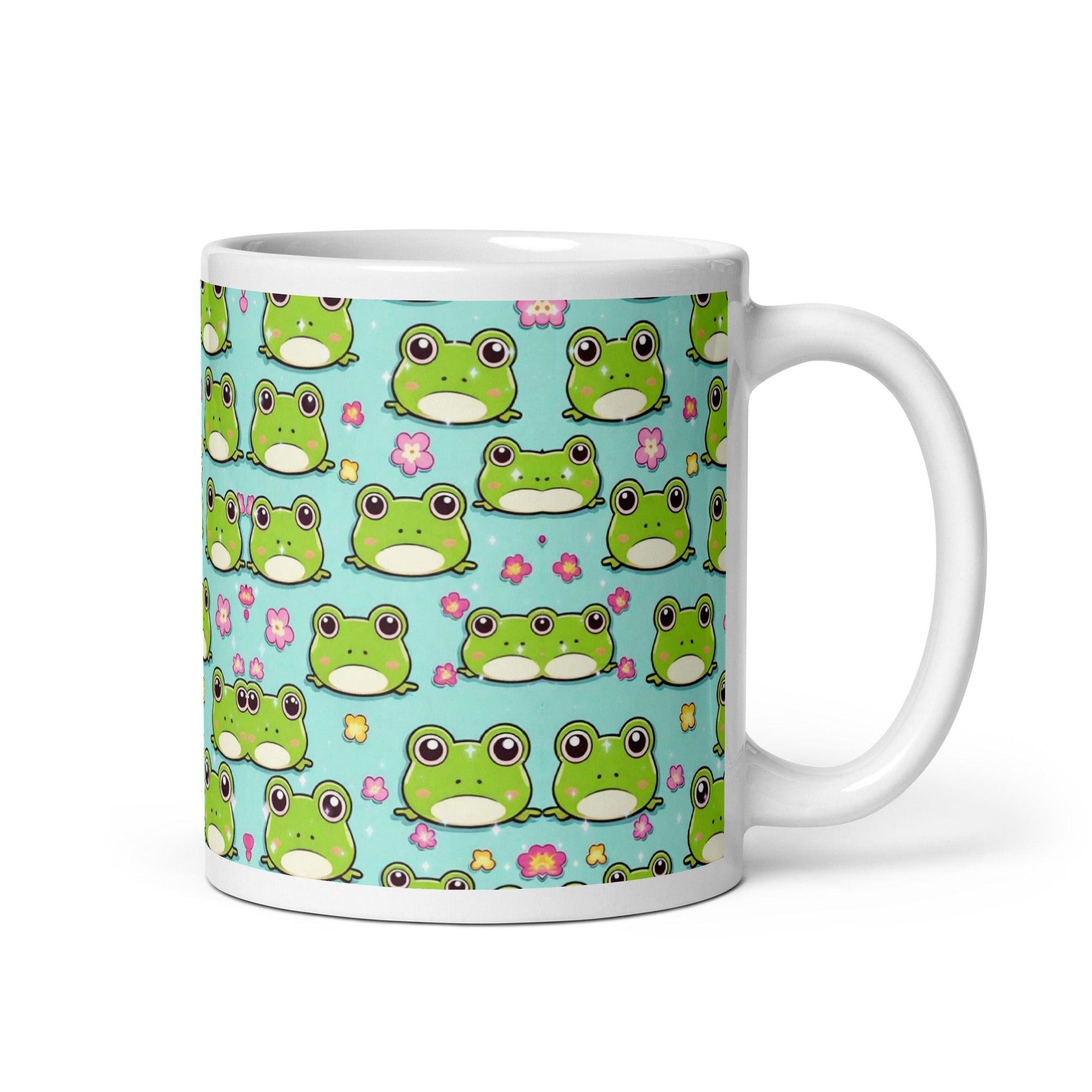 EYNA Emporium - "Kawaii Love Frog" White Glossy Mug