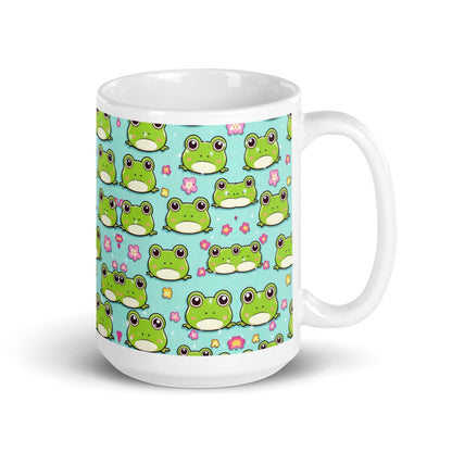 EYNA Emporium - "Kawaii Love Frog" White Glossy Mug