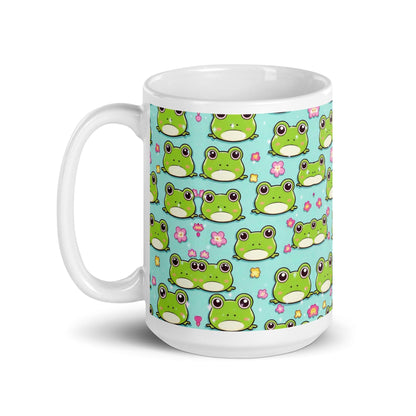 EYNA Emporium - "Kawaii Love Frog" White Glossy Mug