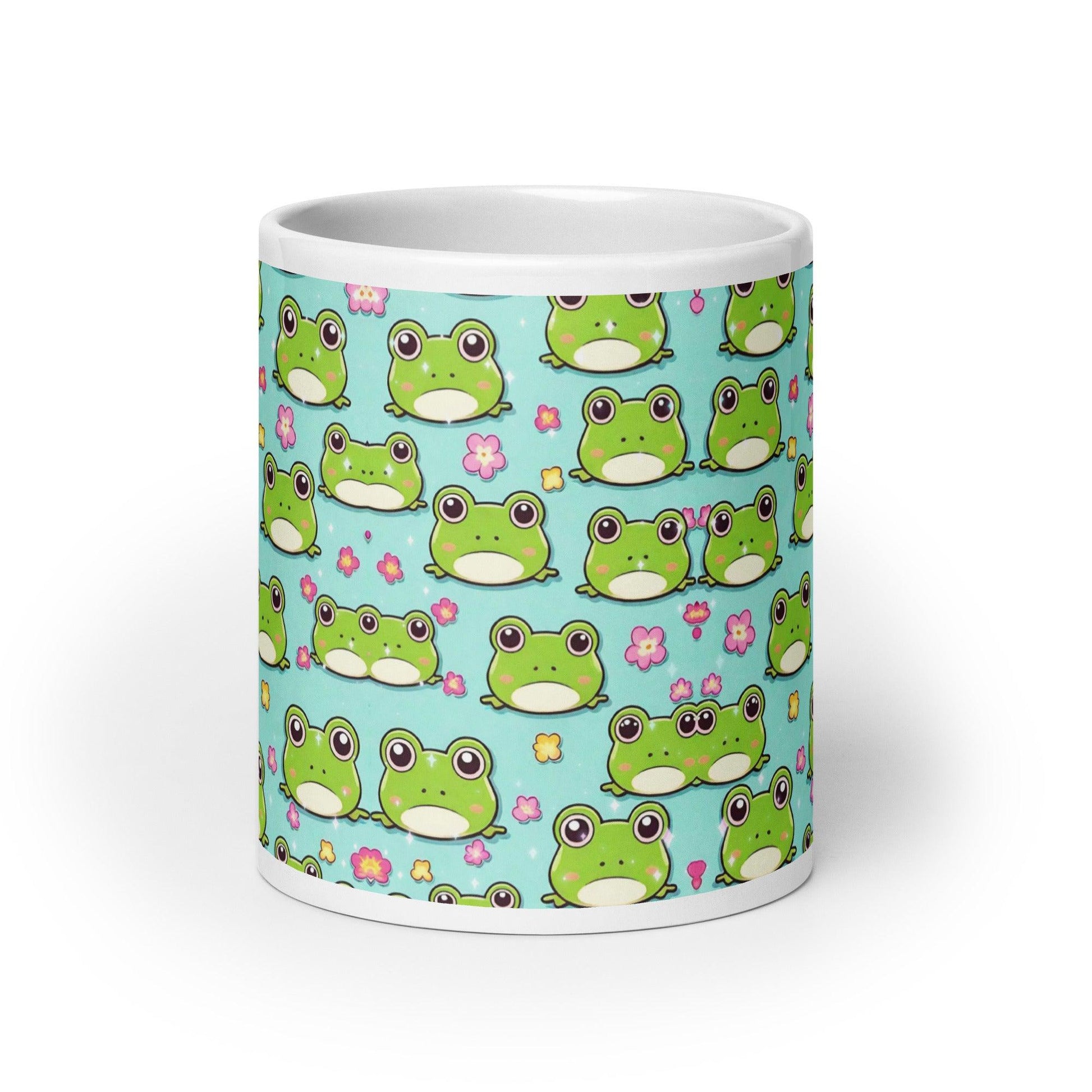 EYNA Emporium - "Kawaii Love Frog" White Glossy Mug