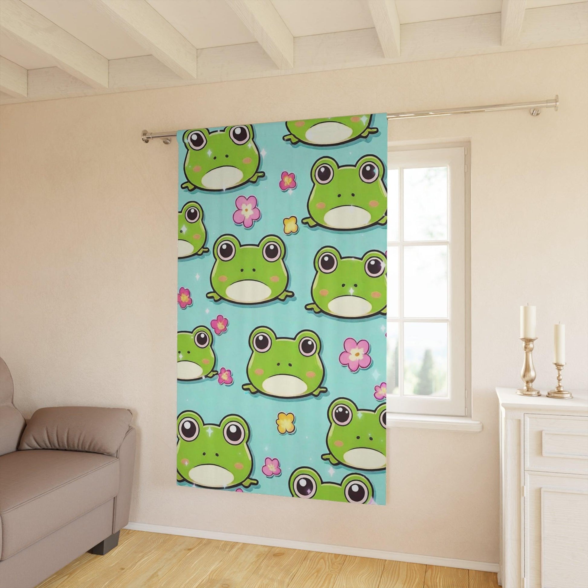 EYNA Emporium - "Kawaii Love Frog" Window Curtains (1 pc.)