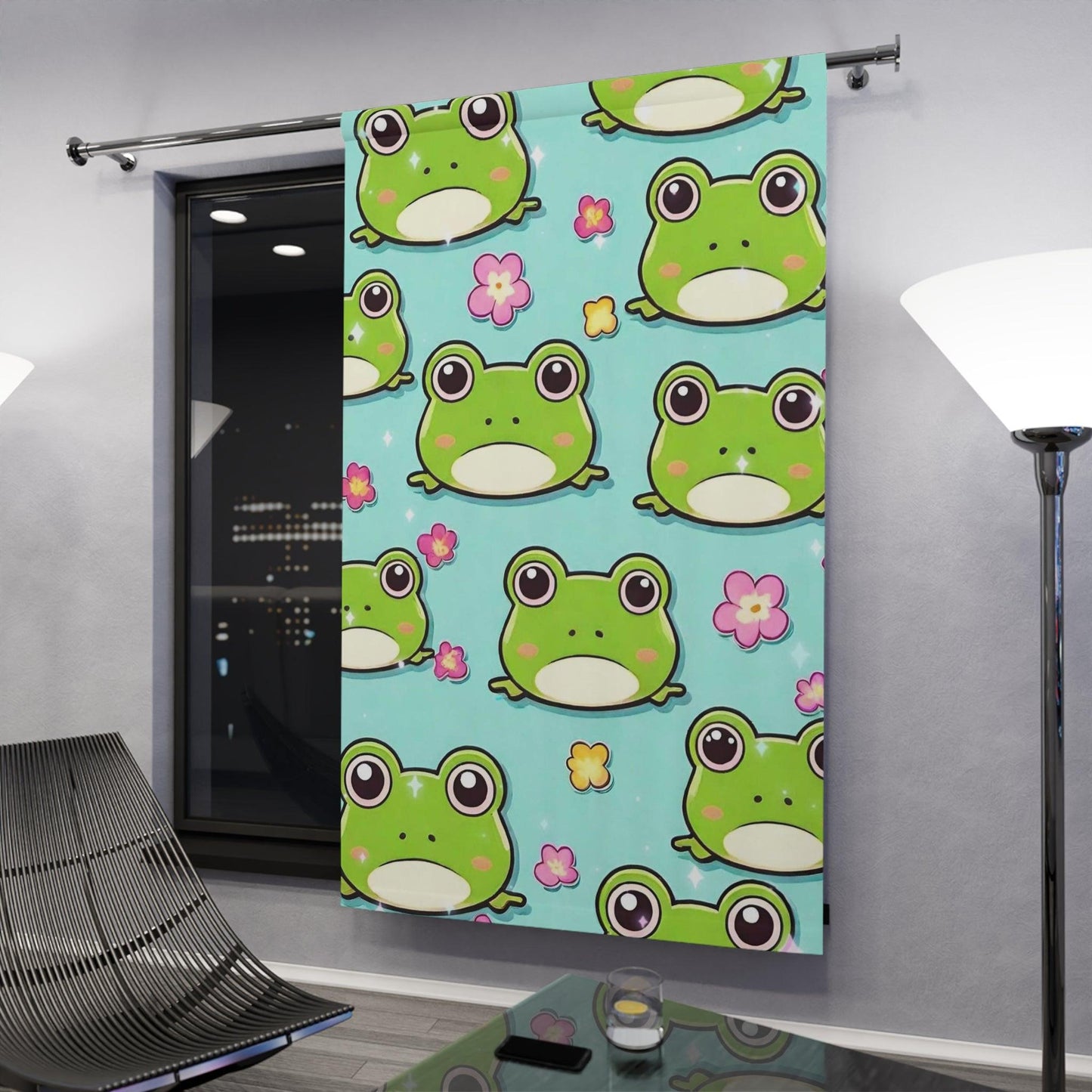 EYNA Emporium - "Kawaii Love Frog" Window Curtains (1 pc.)