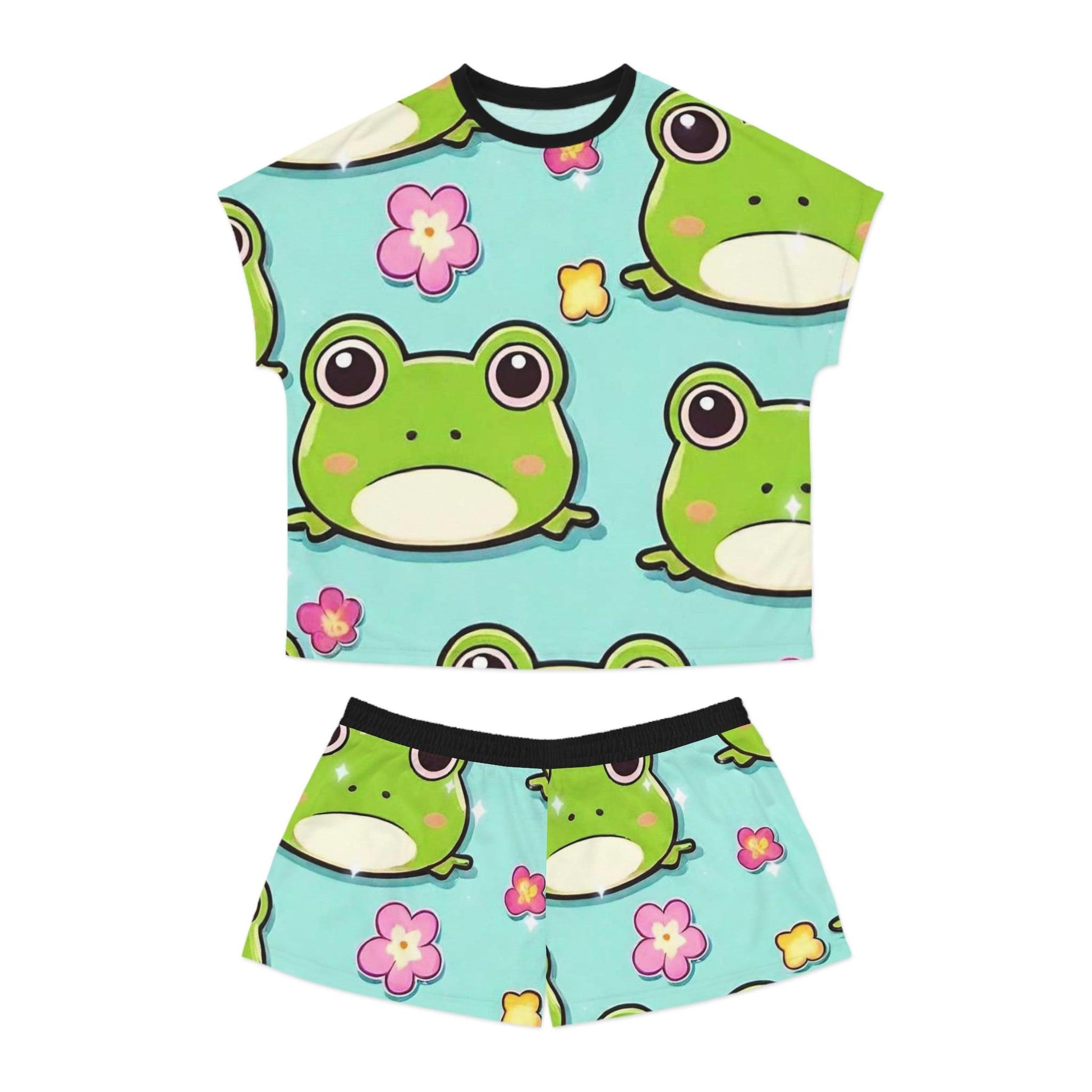 EYNA Emporium - "Kawaii Love Frog" Women's Short Pajama Set