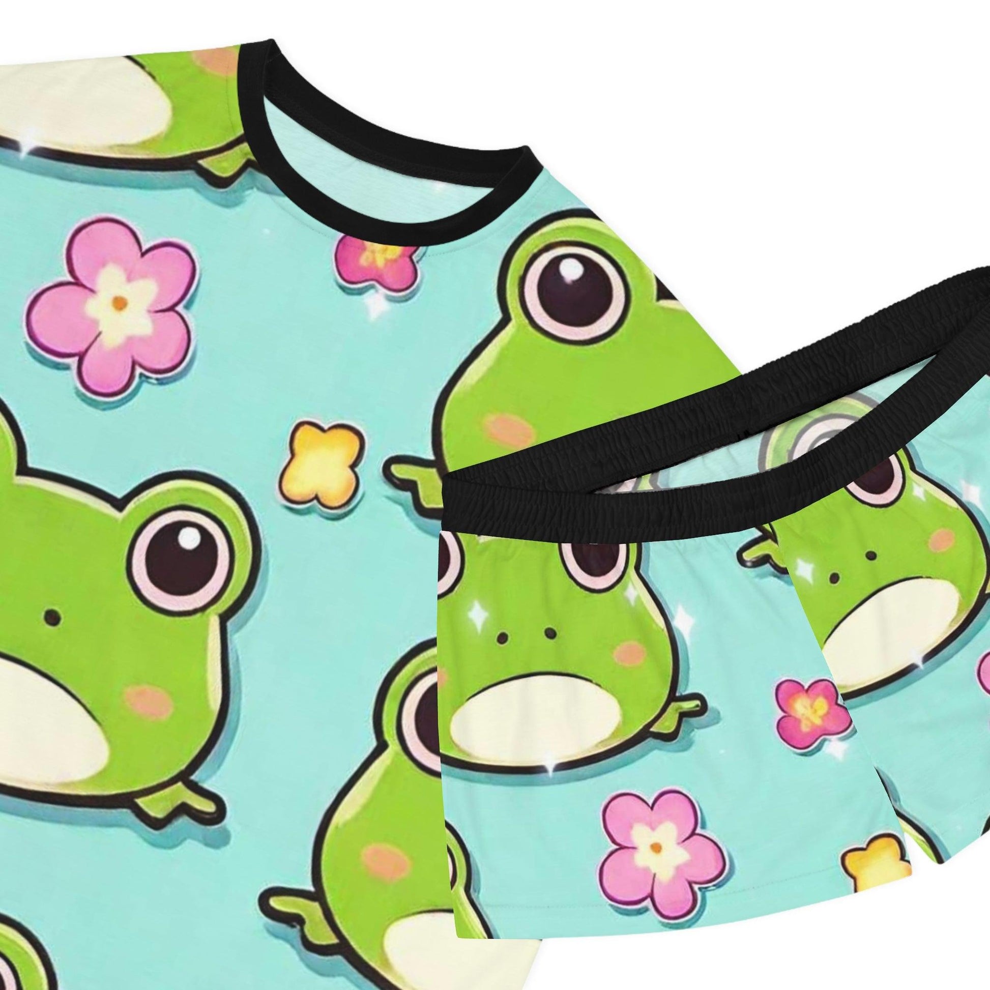 EYNA Emporium - "Kawaii Love Frog" Women's Short Pajama Set