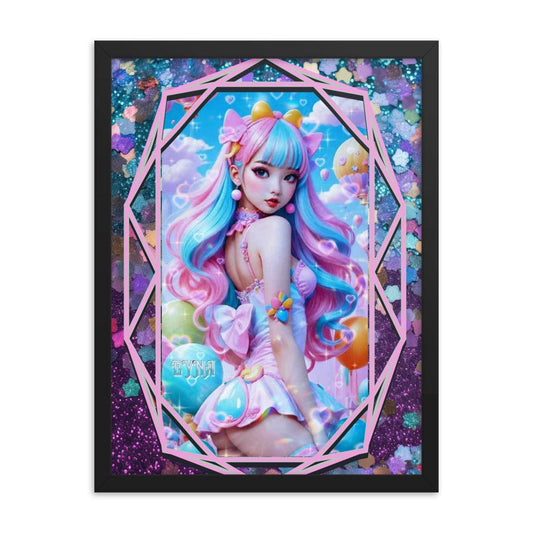 EYNA Emporium - "Kawaii Shimmering Cutie" Ayous Wood Framed Poster