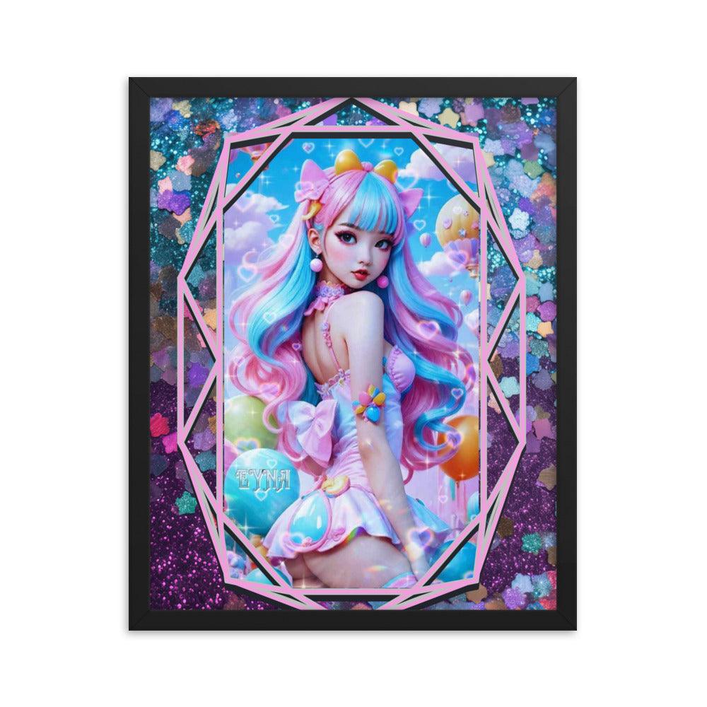 EYNA Emporium - "Kawaii Shimmering Cutie" Ayous Wood Framed Poster