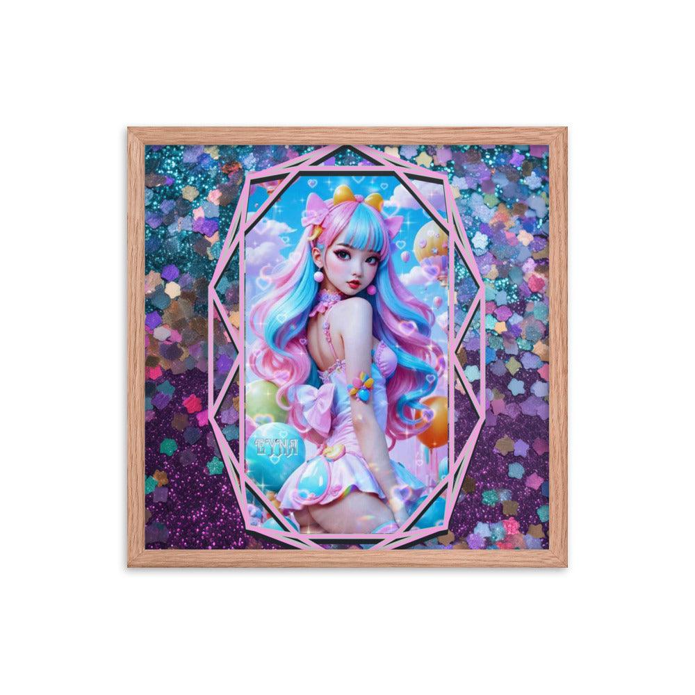 EYNA Emporium - "Kawaii Shimmering Cutie" Ayous Wood Framed Poster