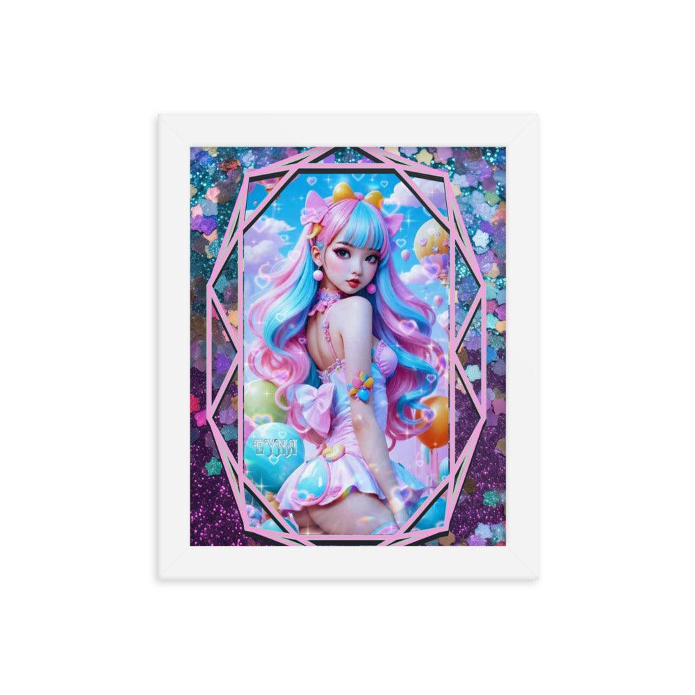 EYNA Emporium - "Kawaii Shimmering Cutie" Ayous Wood Framed Poster