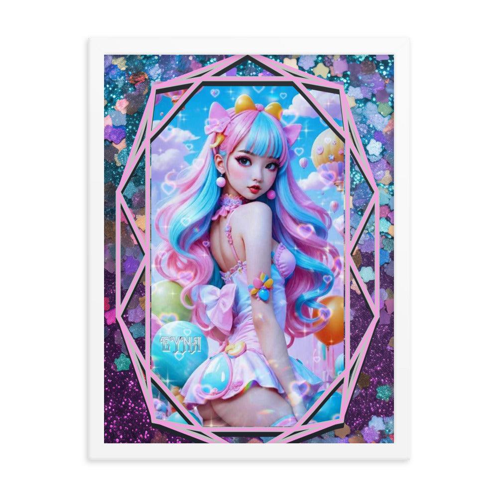 EYNA Emporium - "Kawaii Shimmering Cutie" Ayous Wood Framed Poster