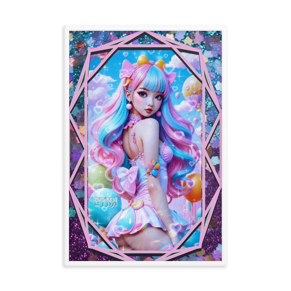 EYNA Emporium - "Kawaii Shimmering Cutie" Ayous Wood Framed Poster