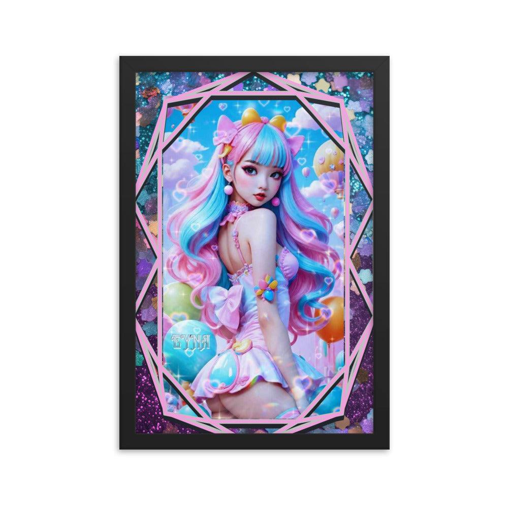 EYNA Emporium - "Kawaii Shimmering Cutie" Ayous Wood Framed Poster