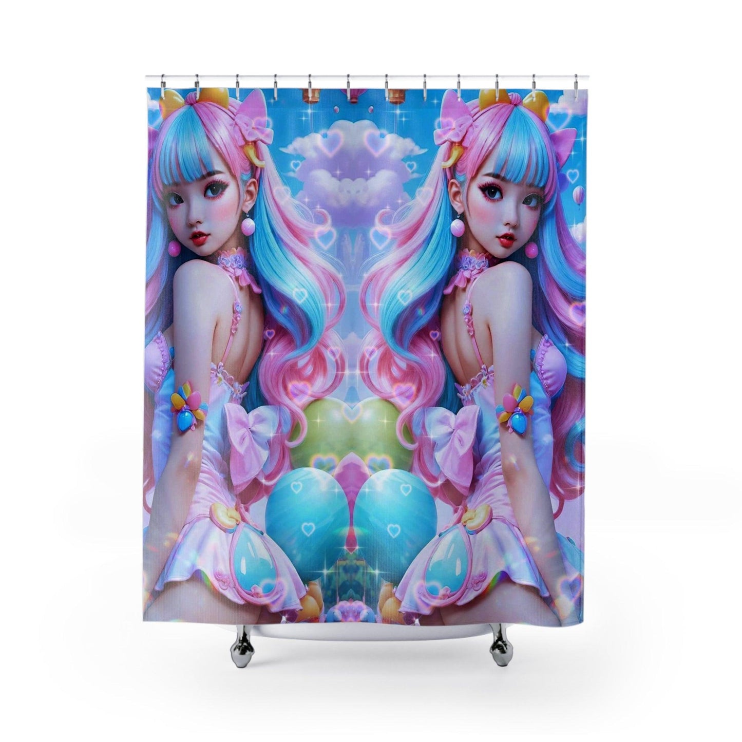 EYNA Emporium - "Kawaii Shimmering Cutie" Shower Curtains