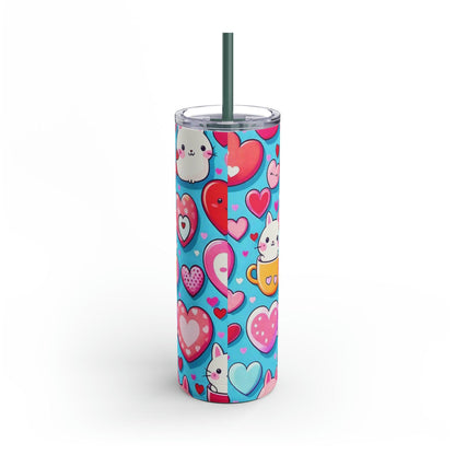 EYNA Emporium - "Kitten Hearts" Maars Maker Skinny Matte Tumbler, 20oz