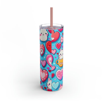 EYNA Emporium - "Kitten Hearts" Maars Maker Skinny Matte Tumbler, 20oz