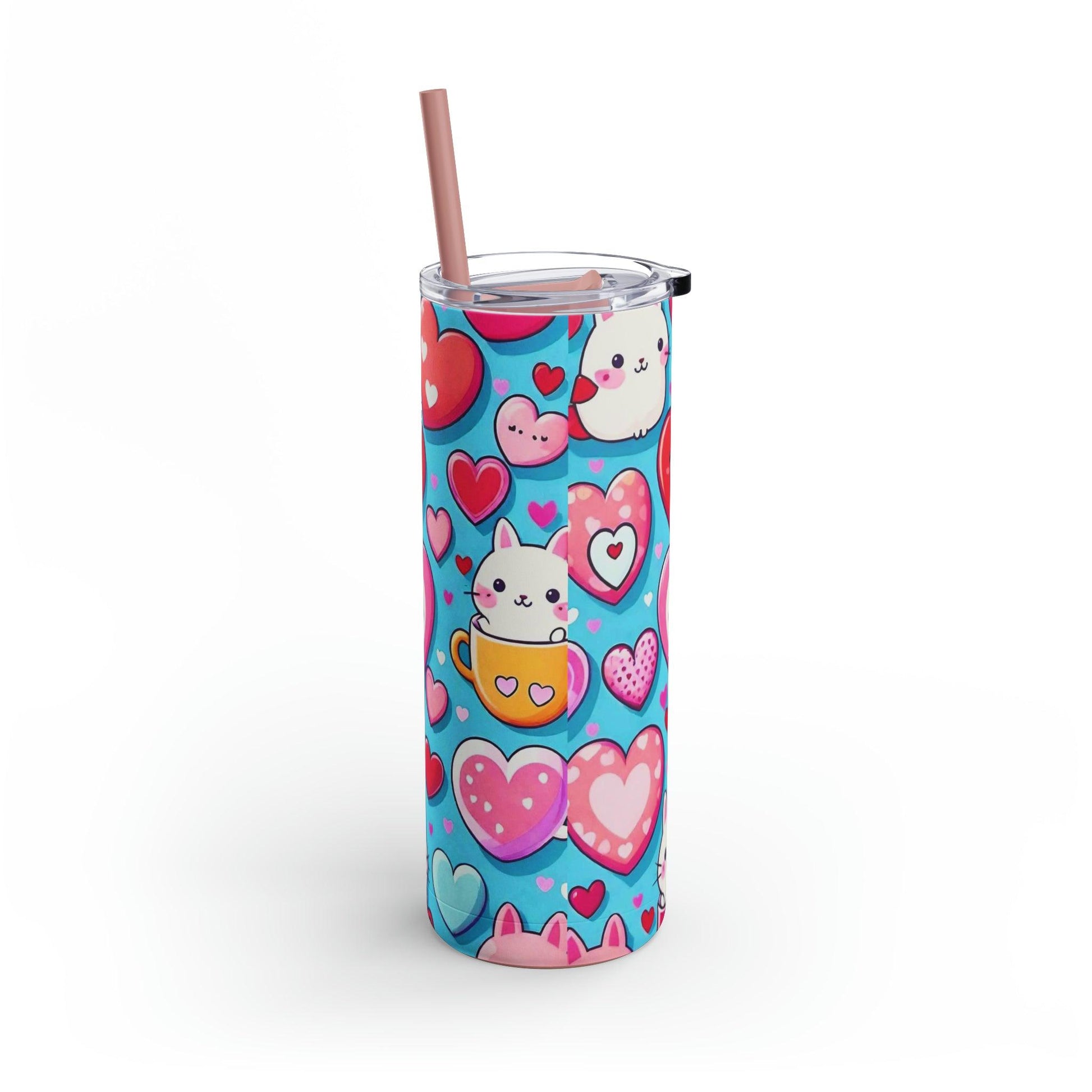 EYNA Emporium - "Kitten Hearts" Maars Maker Skinny Matte Tumbler, 20oz