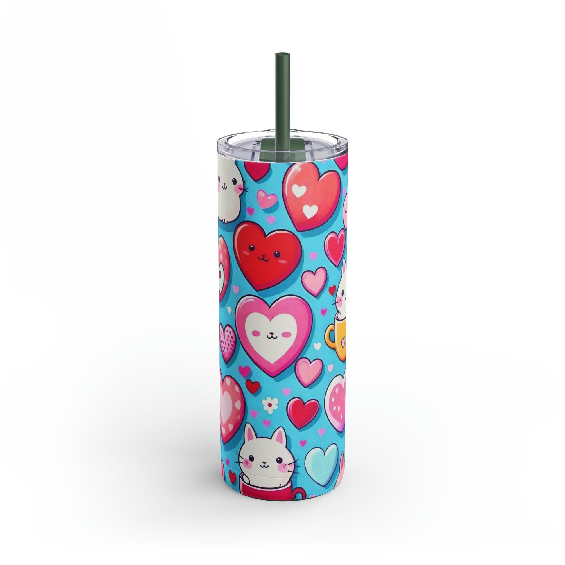 EYNA Emporium - "Kitten Hearts" Maars Maker Skinny Matte Tumbler, 20oz