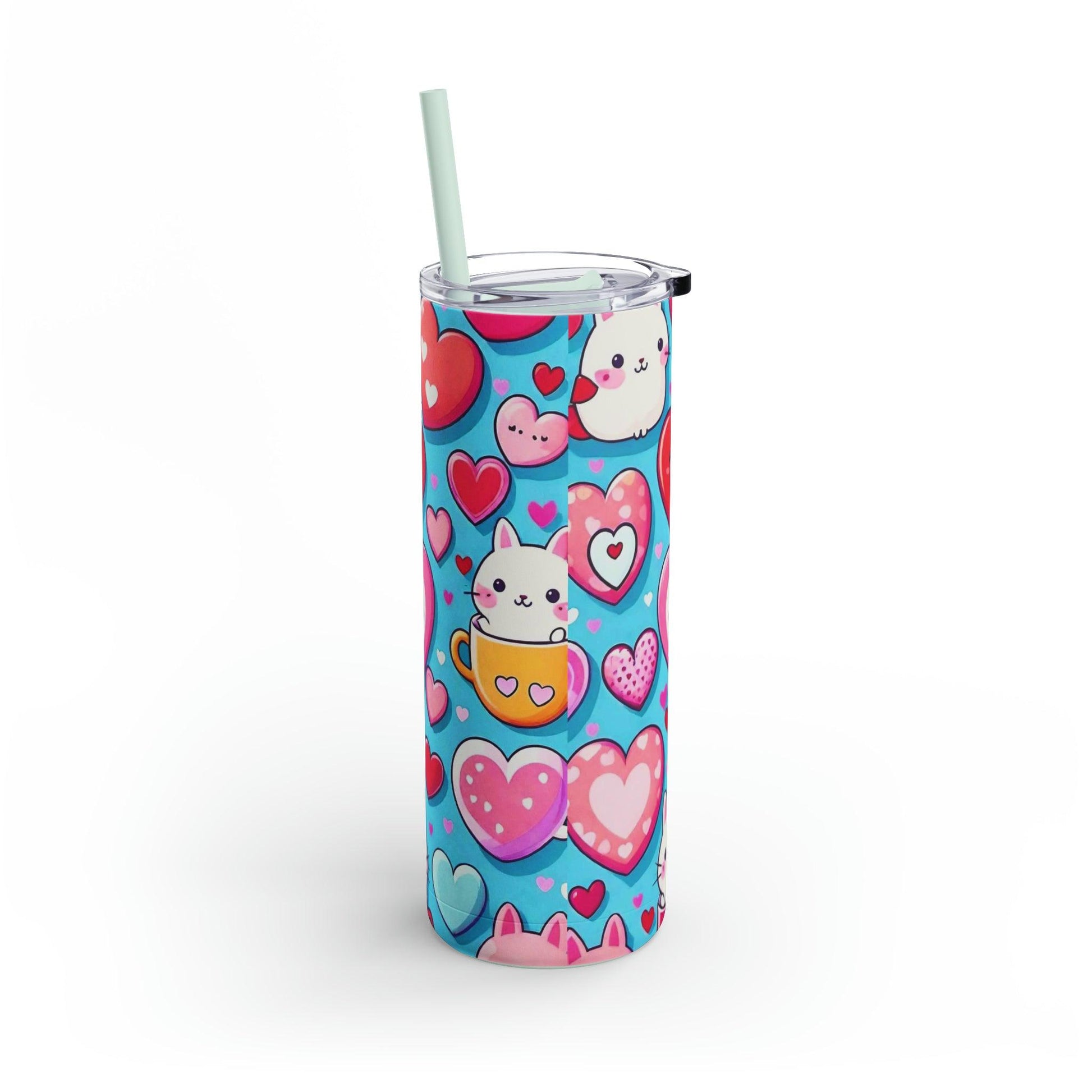 EYNA Emporium - "Kitten Hearts" Maars Maker Skinny Matte Tumbler, 20oz