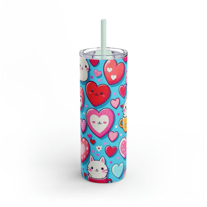 EYNA Emporium - "Kitten Hearts" Maars Maker Skinny Matte Tumbler, 20oz